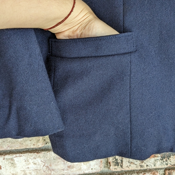 🕴️Vintage Wool Blazer 12 Oversized Navy Blue - Picture 4 of 6